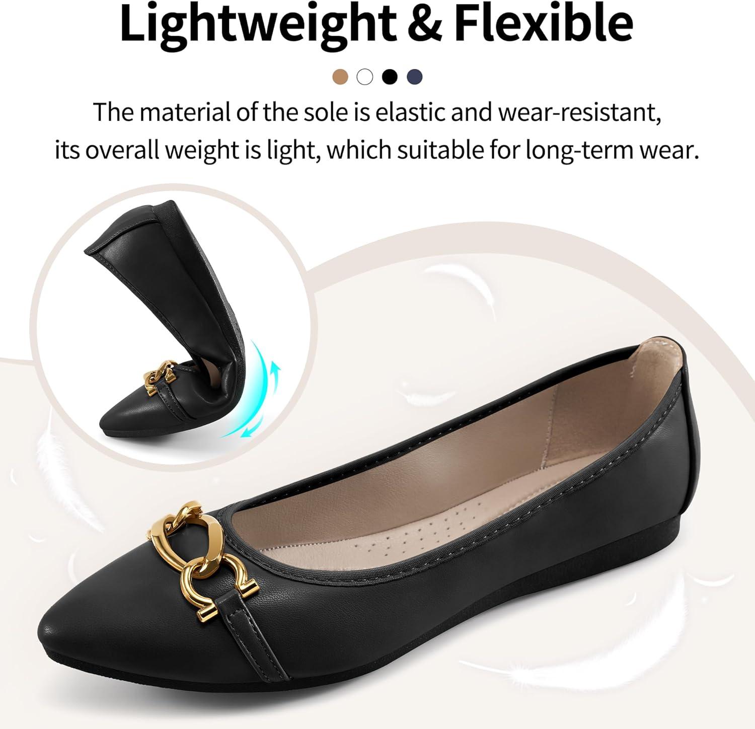 imageBallet Flats Shoes for Women Comfortable Work Dress Flats  Ladies Wedding Shoes for WalkingBlack