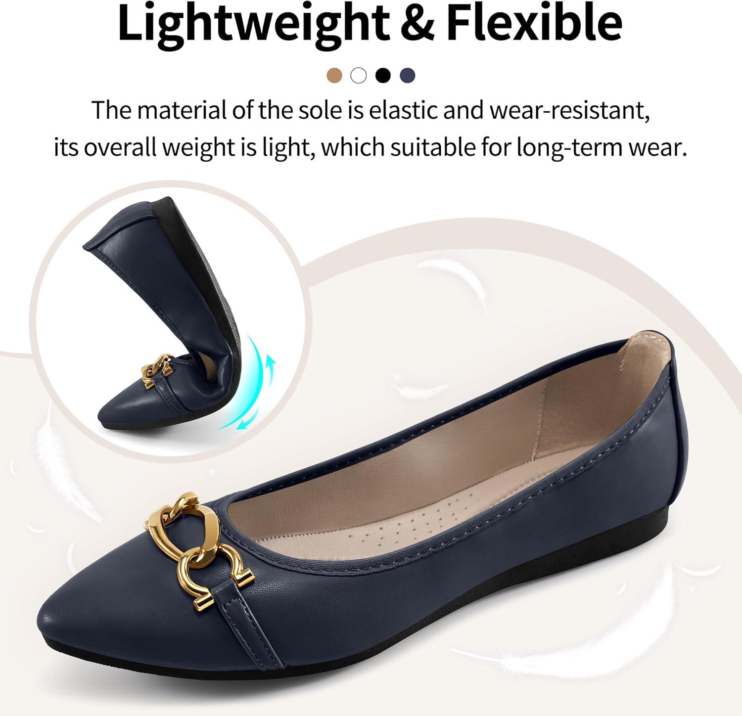 imageBallet Flats Shoes for Women Comfortable Work Dress Flats  Ladies Wedding Shoes for WalkingDark Blue