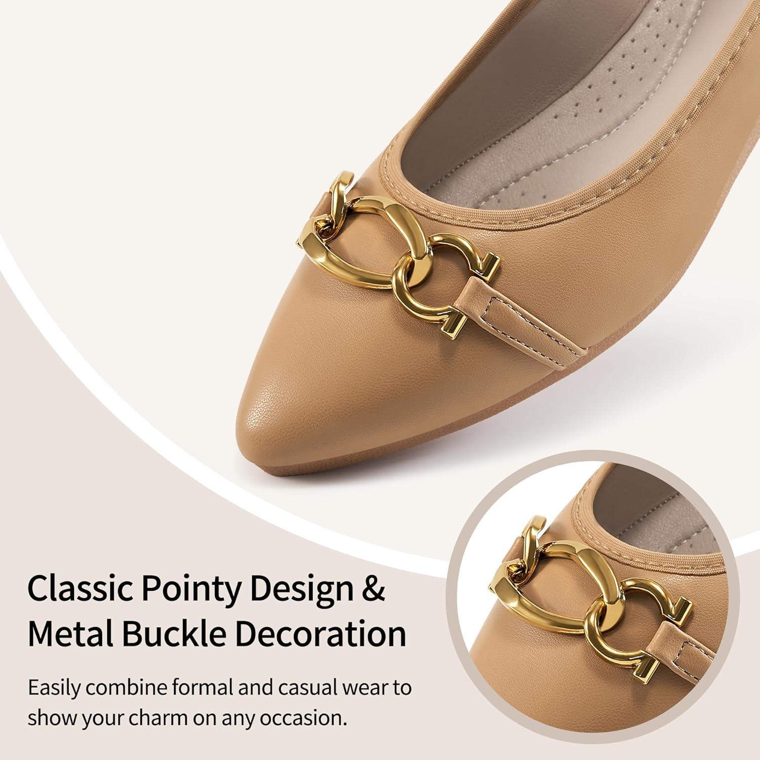 imageBallet Flats Shoes for Women Comfortable Work Dress Flats  Ladies Wedding Shoes for WalkingNude
