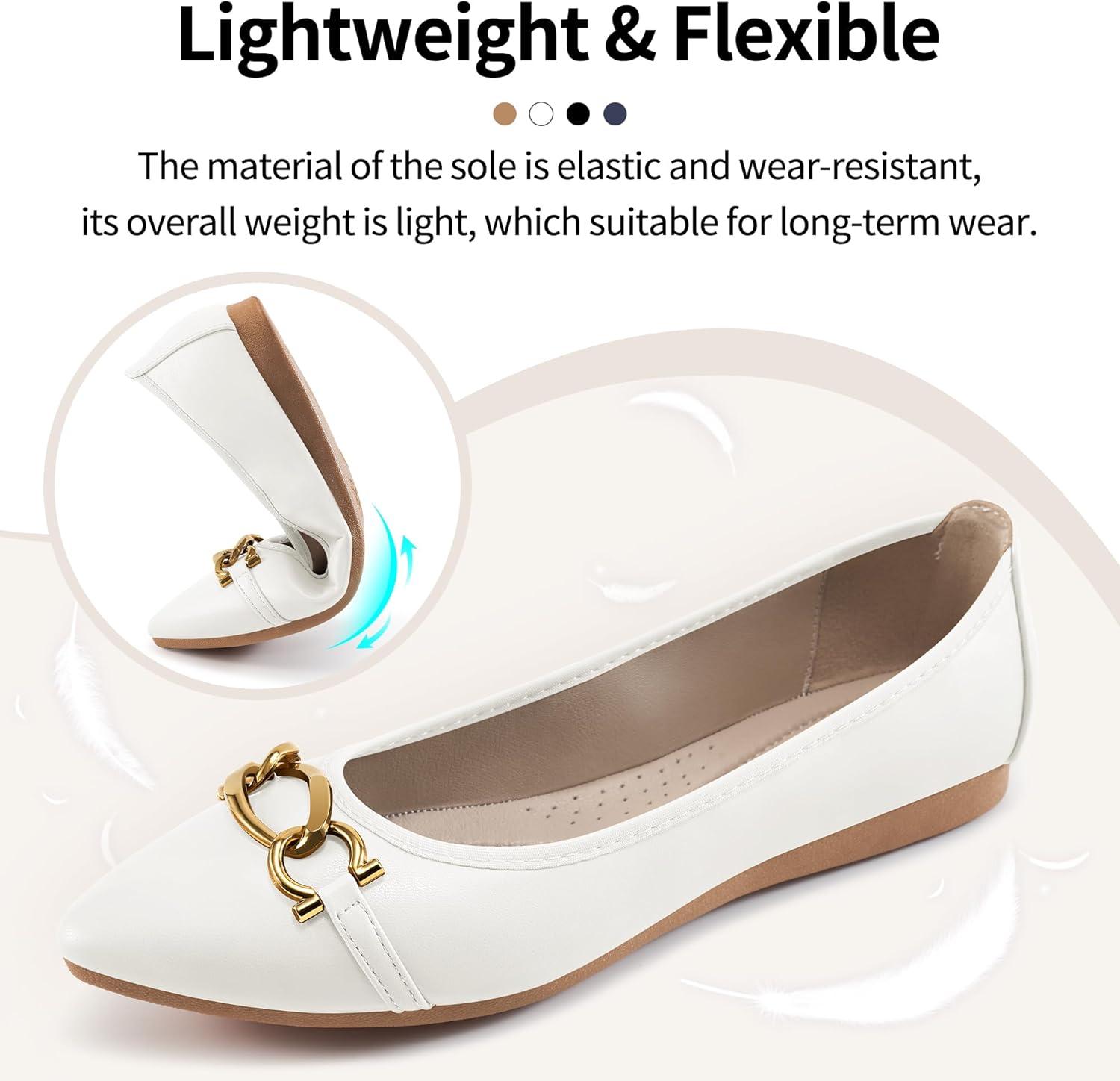 imageBallet Flats Shoes for Women Comfortable Work Dress Flats  Ladies Wedding Shoes for WalkingWhite