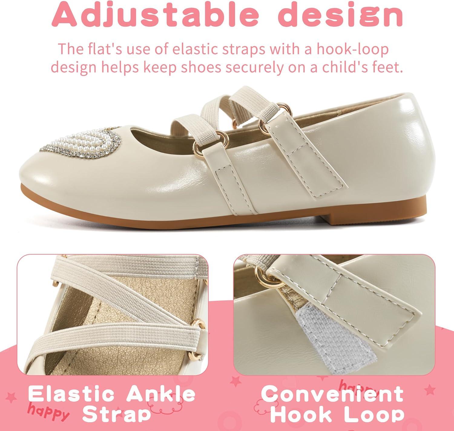 imageGirls Dress Shoes Flats Little Kid Princess Flat for Birthday Wedding  Toddler Ballerina Shoe for School WalkingBeige