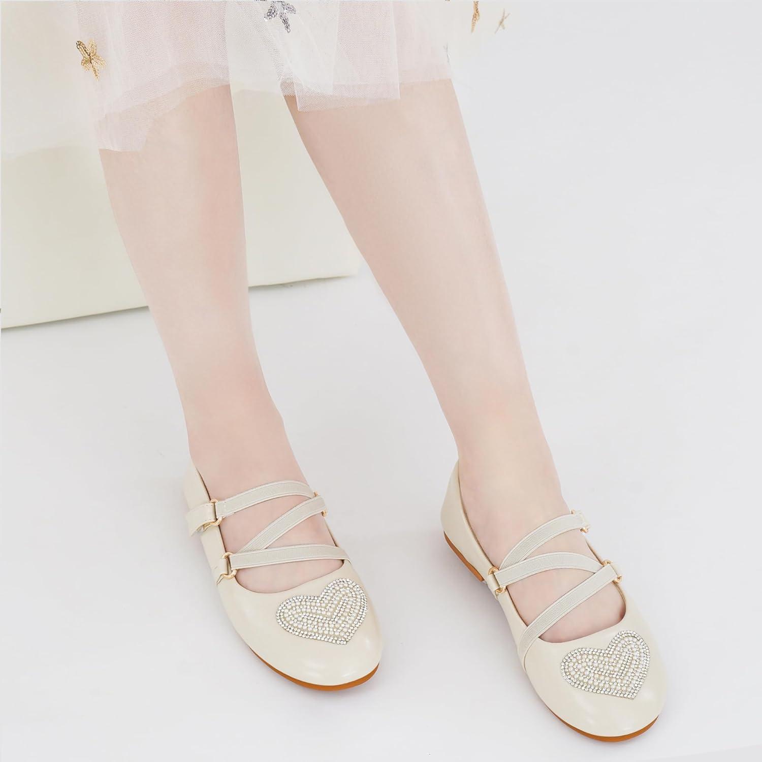 imageGirls Dress Shoes Flats Little Kid Princess Flat for Birthday Wedding  Toddler Ballerina Shoe for School WalkingBeige