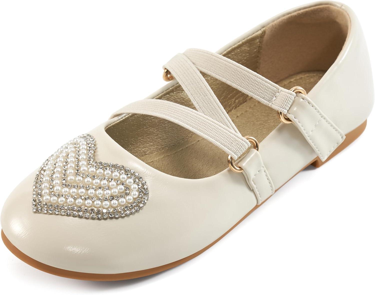 imageGirls Dress Shoes Flats Little Kid Princess Flat for Birthday Wedding  Toddler Ballerina Shoe for School WalkingBeige