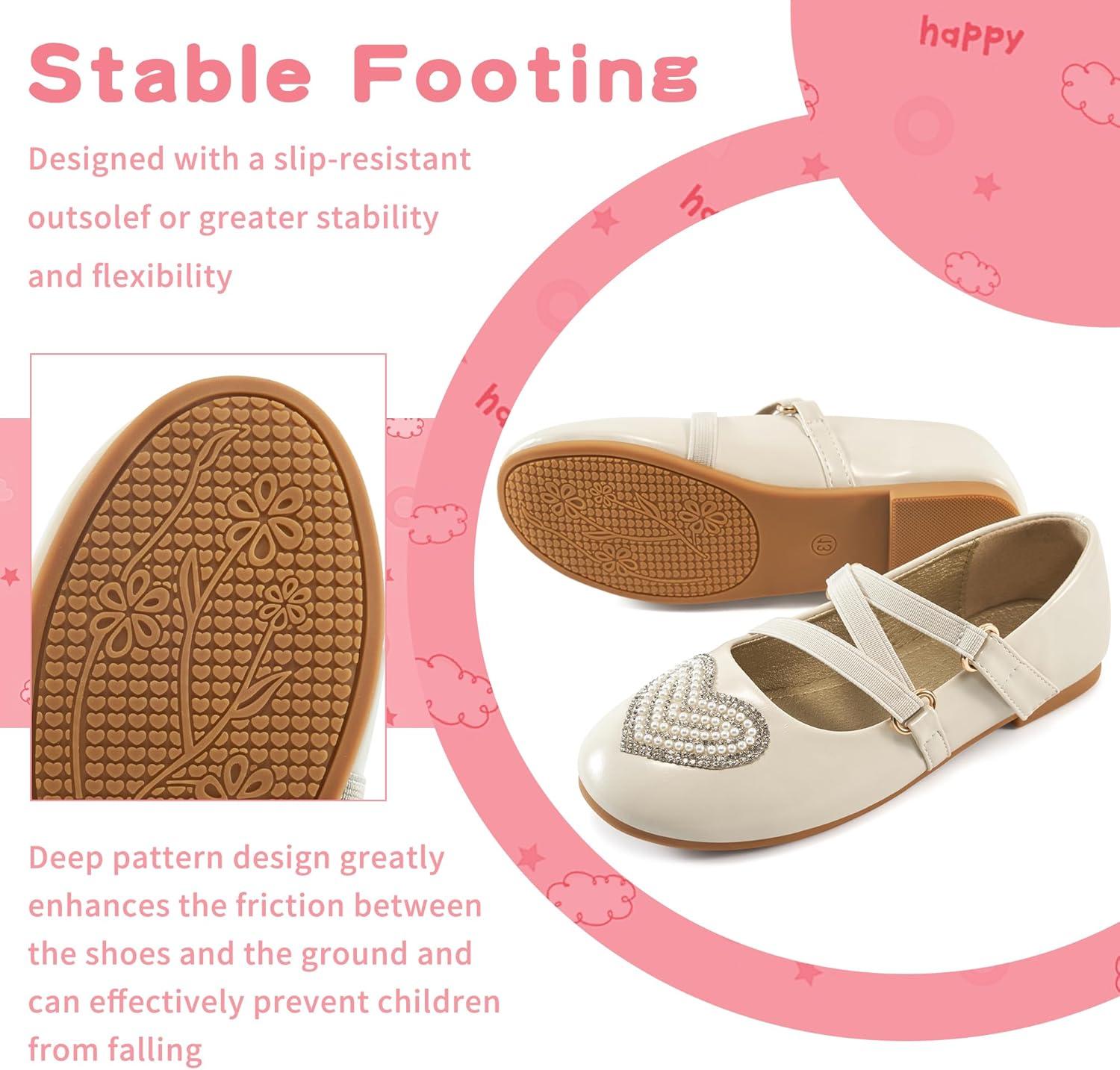 imageGirls Dress Shoes Flats Little Kid Princess Flat for Birthday Wedding  Toddler Ballerina Shoe for School WalkingBeige