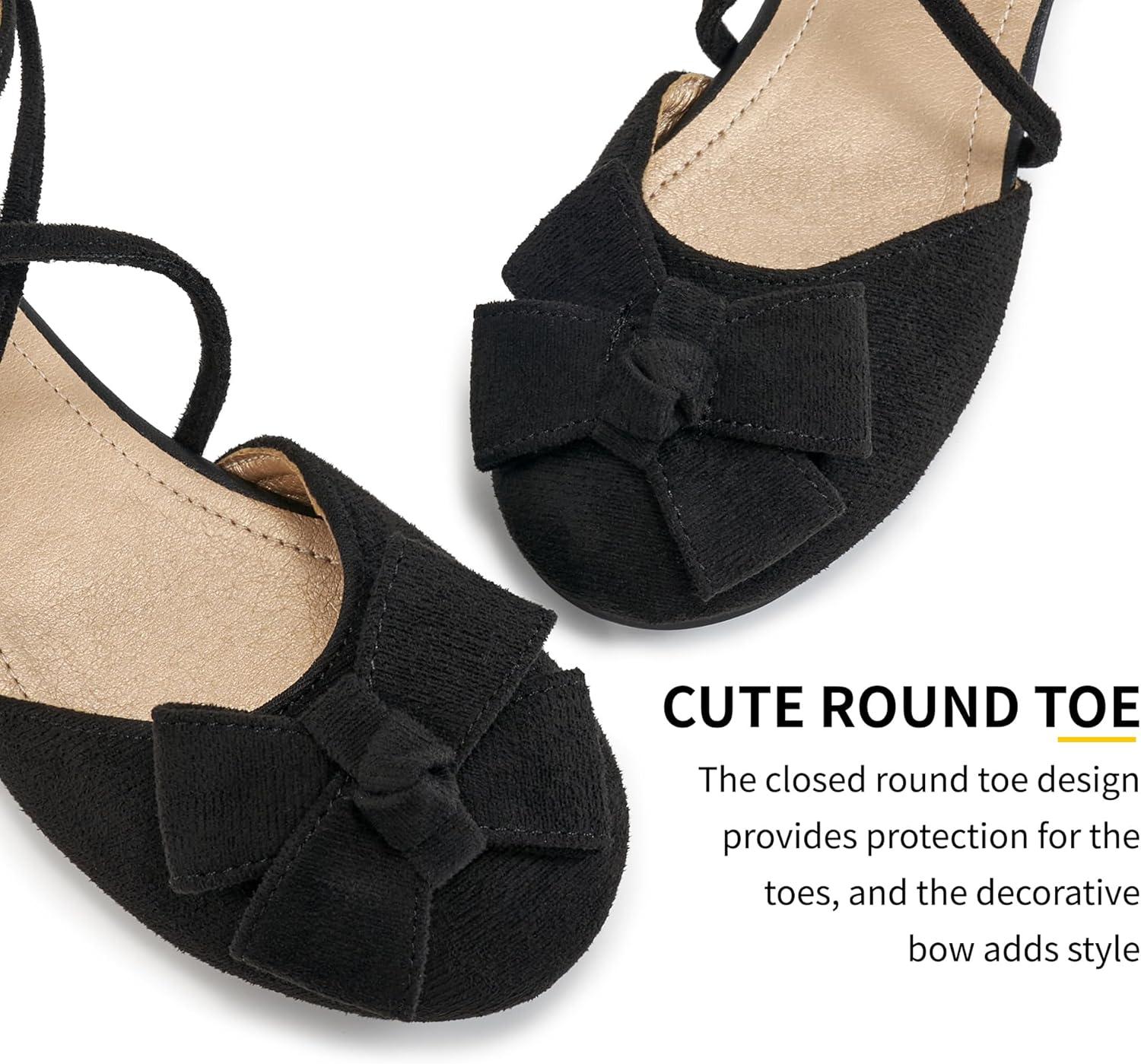 imageGirls Dress Shoes Flats Little Kid Princess Wedding Party Ballet Flat  School Shoe for GirlBlack