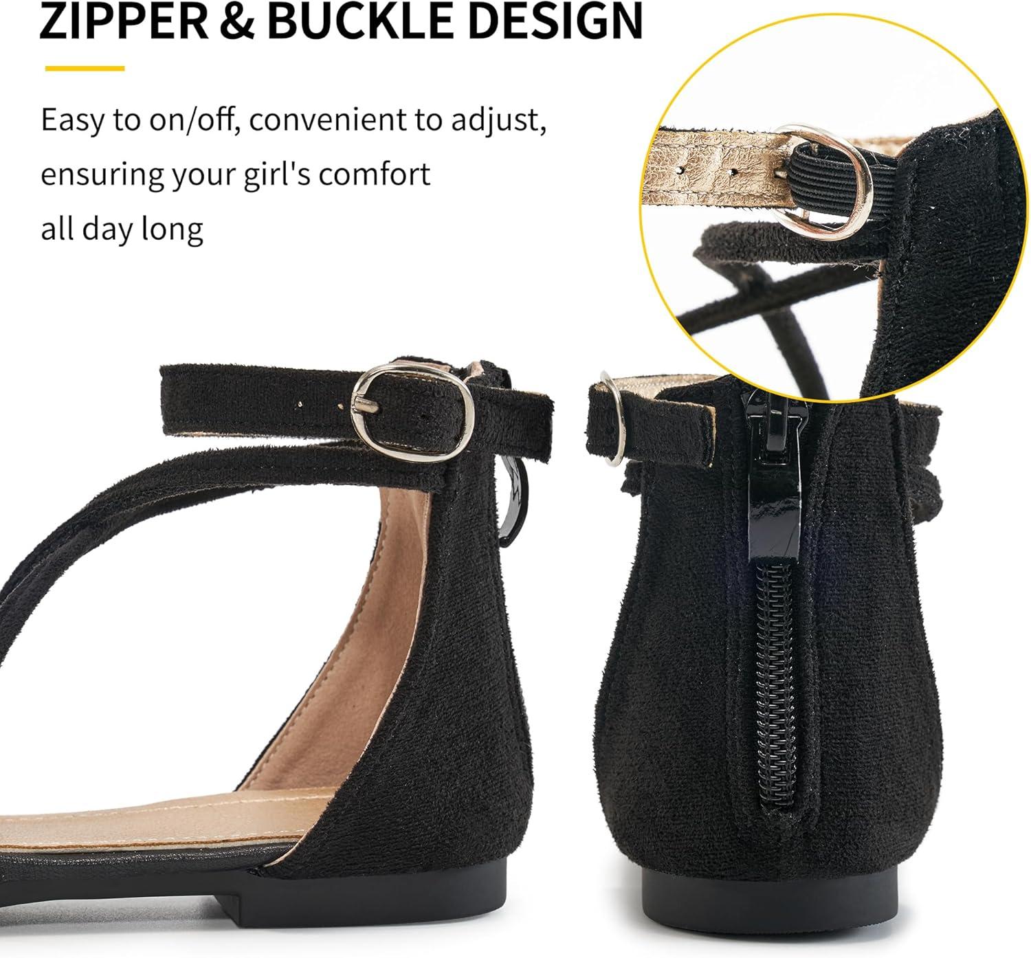 imageGirls Dress Shoes Flats Little Kid Princess Wedding Party Ballet Flat  School Shoe for GirlBlack