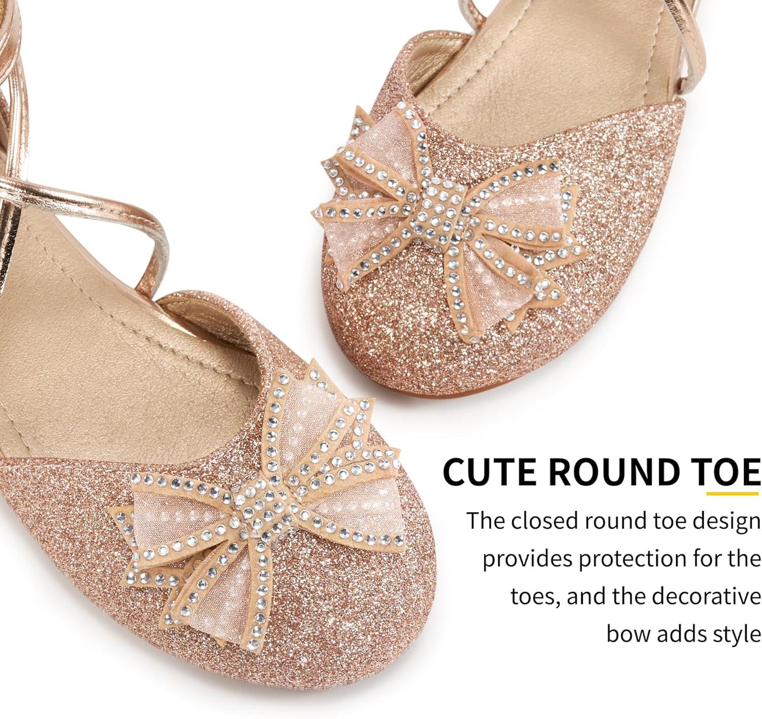 imageGirls Dress Shoes Flats Little Kid Princess Wedding Party Ballet Flat  School Shoe for GirlGold