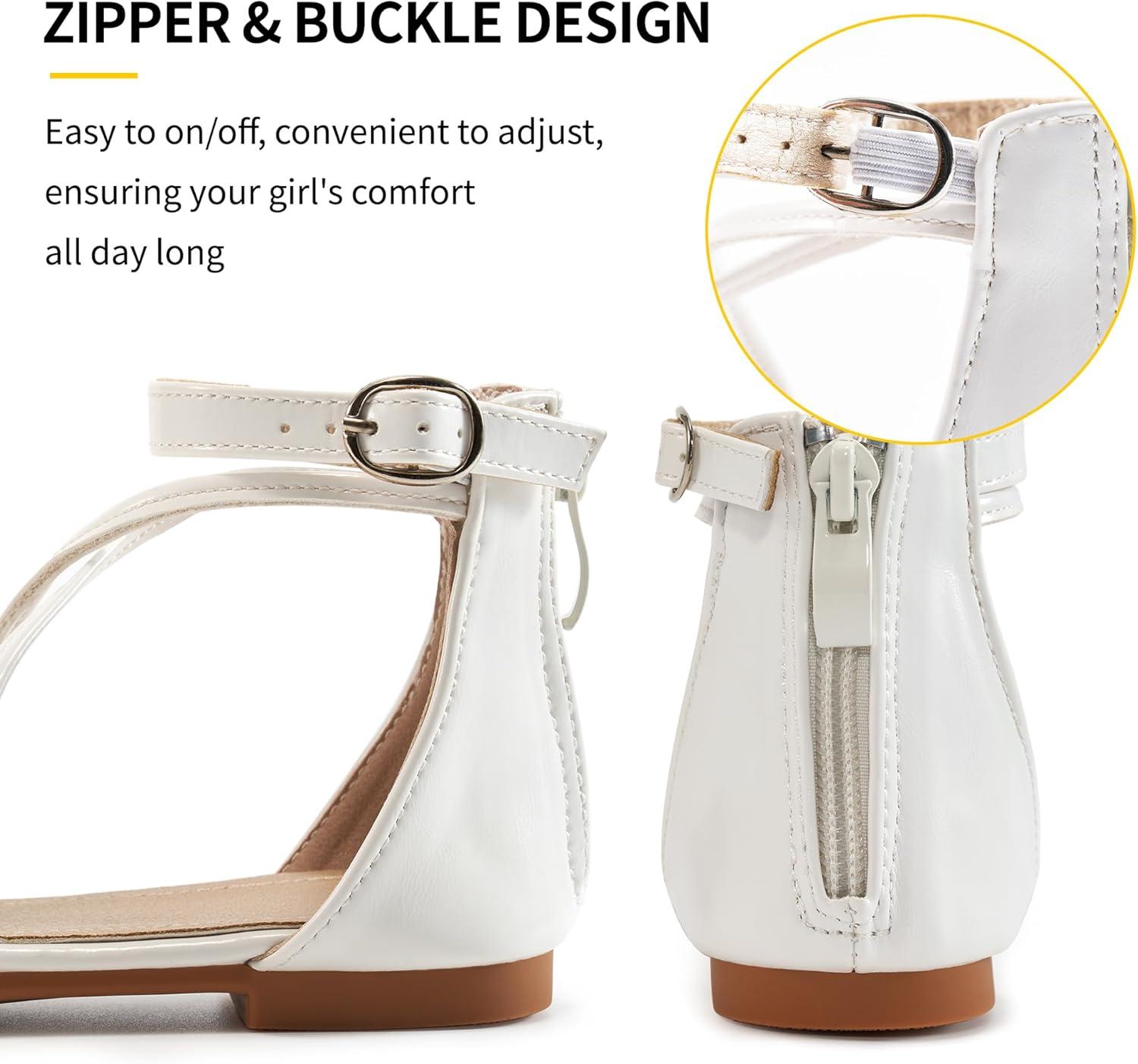 imageGirls Dress Shoes Flats Little Kid Princess Wedding Party Ballet Flat  School Shoe for GirlWhite