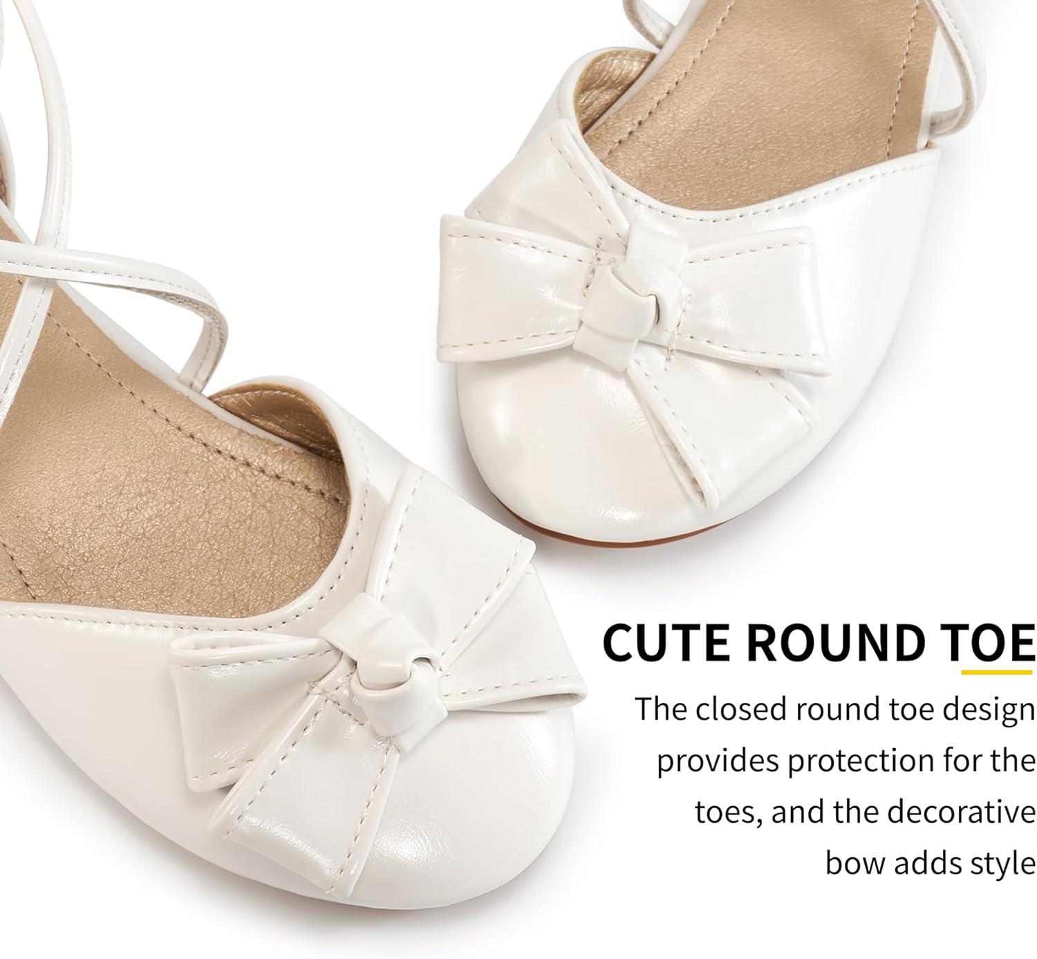 imageGirls Dress Shoes Flats Little Kid Princess Wedding Party Ballet Flat  School Shoe for GirlWhite