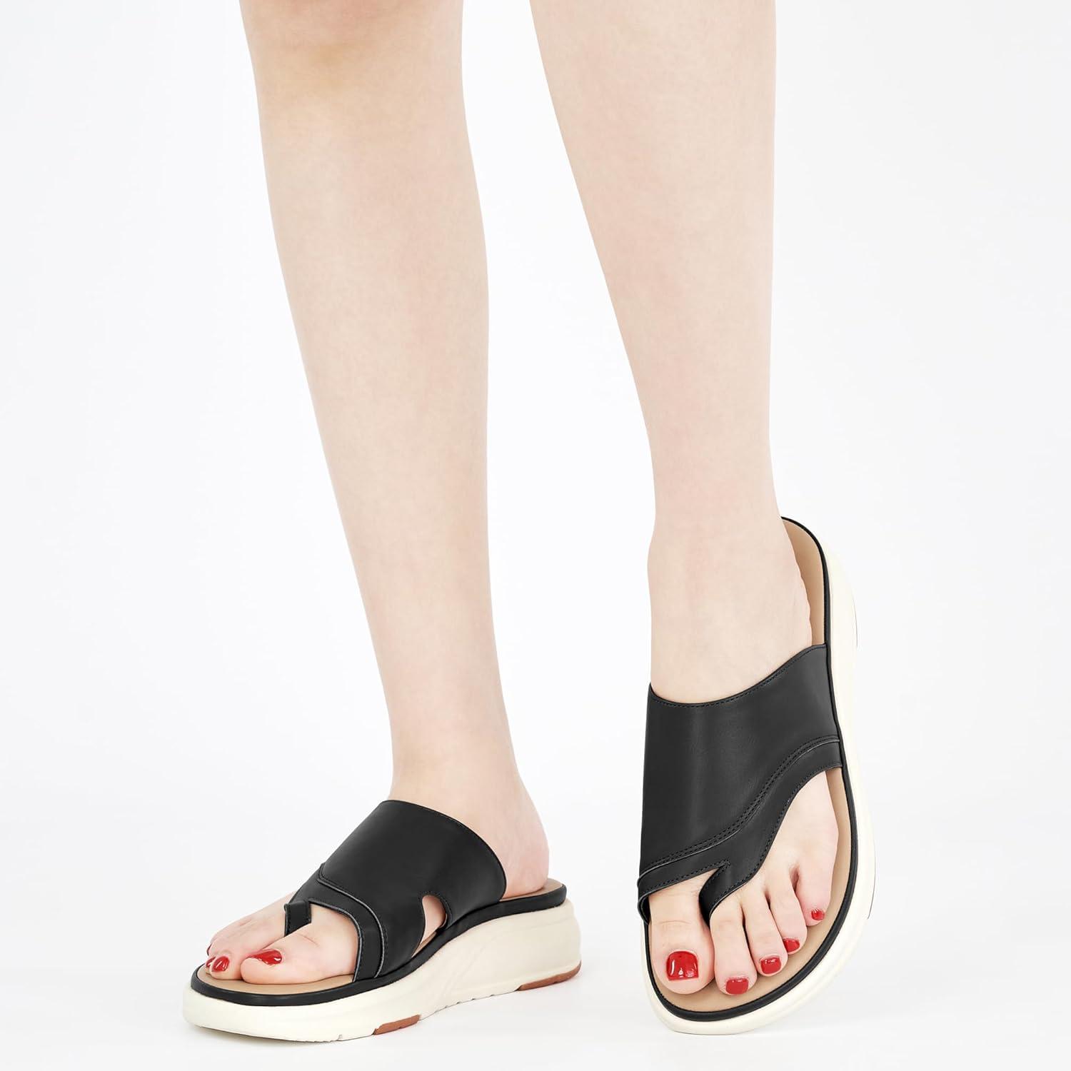 imageOrthopedic Sandals for Women Outdoor Dressy Comfort Slides Womens Fashion  Casual Platform Ladies Walking SandalBlack
