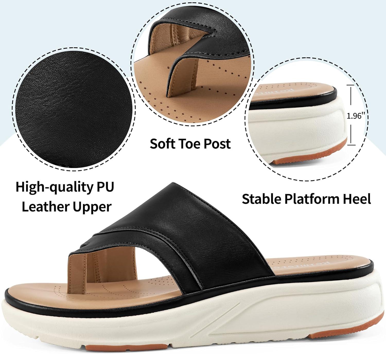 imageOrthopedic Sandals for Women Outdoor Dressy Comfort Slides Womens Fashion  Casual Platform Ladies Walking SandalBlack