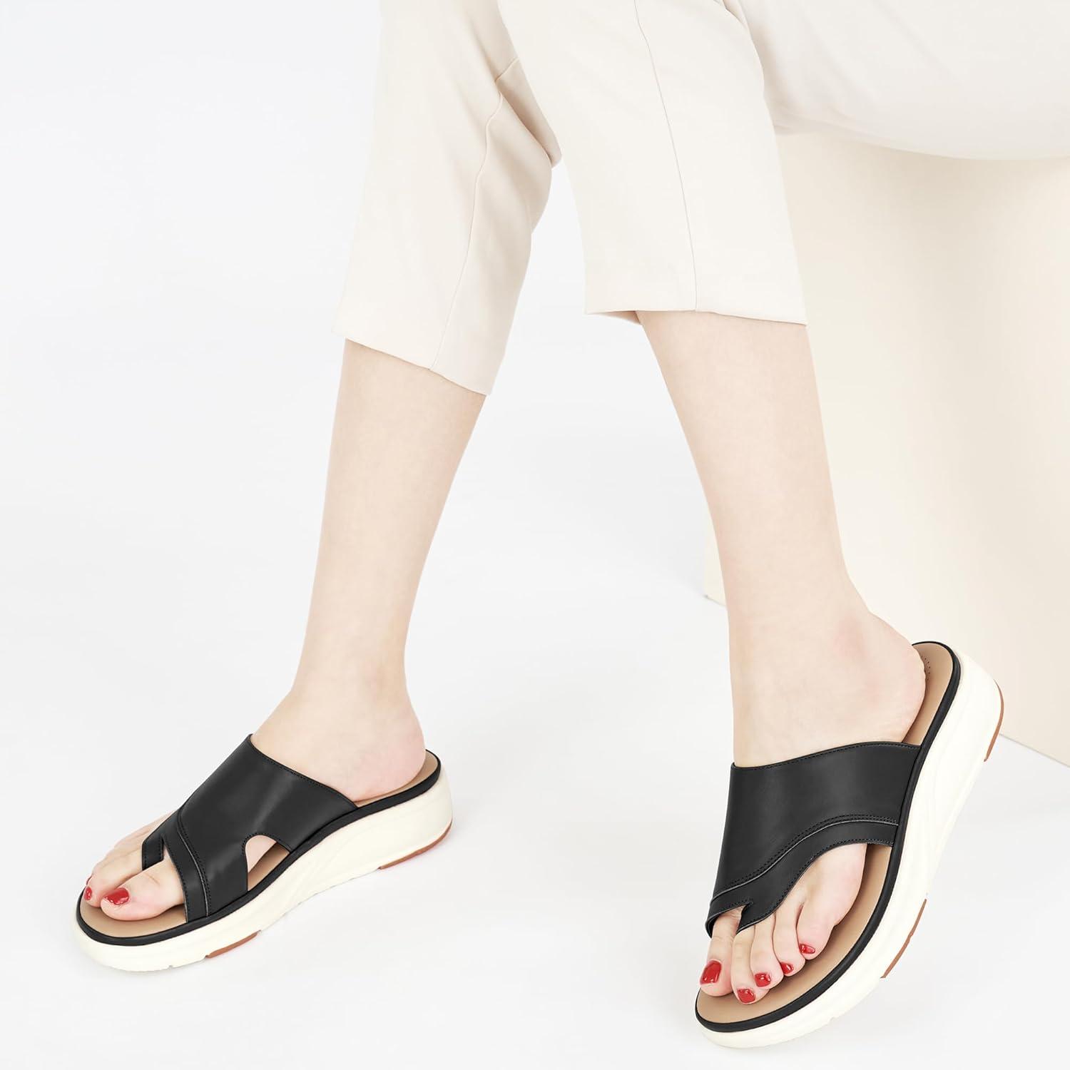 imageOrthopedic Sandals for Women Outdoor Dressy Comfort Slides Womens Fashion  Casual Platform Ladies Walking SandalBlack
