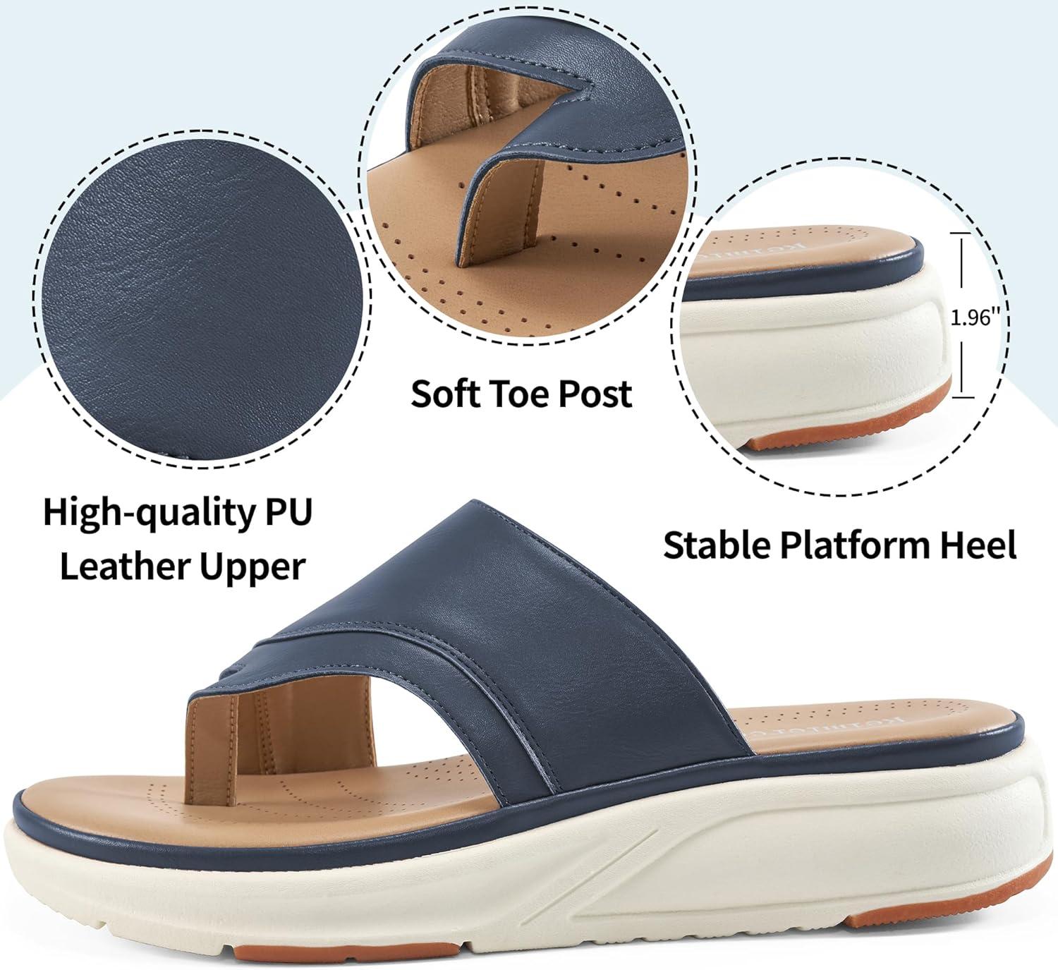 imageOrthopedic Sandals for Women Outdoor Dressy Comfort Slides Womens Fashion  Casual Platform Ladies Walking SandalBlue