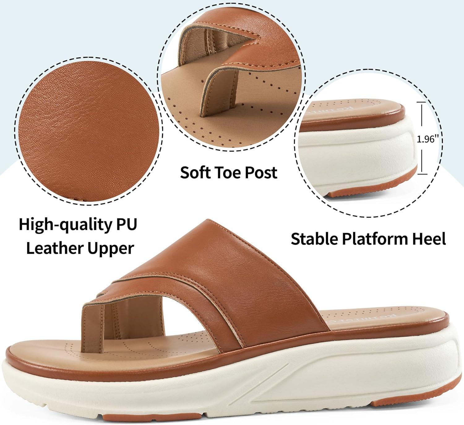 imageOrthopedic Sandals for Women Outdoor Dressy Comfort Slides Womens Fashion  Casual Platform Ladies Walking SandalBrown