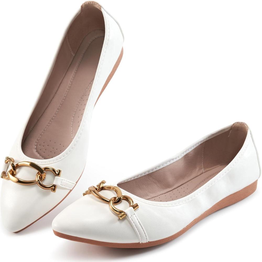 imageBallet Flats Shoes for Women Comfortable Work Dress Flats  Ladies Wedding Shoes for WalkingWhite