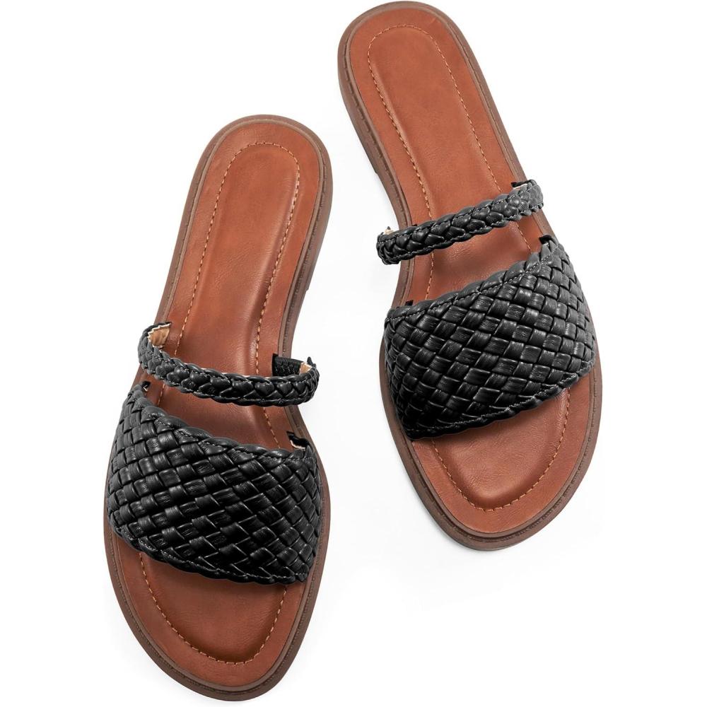 imageSlides for Women Comfort Sandals Summer Dressy Beach Braided Sandal  Ladies Casual Walking ShoesBlack