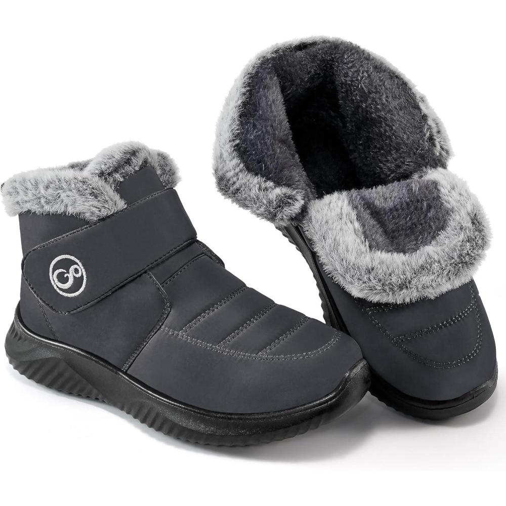 imageWomen Snow Boots Waterproof Fur Lined Warm Winter Boots for Women Comfortable Non Slip Outdoor Walking BootiesGrey
