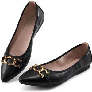 Ballet Flats Shoes for Women: Comfortable Work Dress Flats – Ladies Wedding Shoes for Walking(Black)
