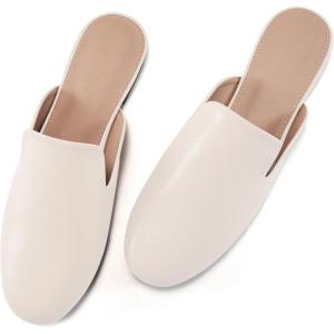 Womens Mules Work Shoes: Comfortable Dress Slip On 2025 Flats for Indoor Outdoor Walking(Beige)