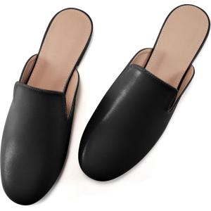 Womens Mules Work Shoes: Comfortable Dress Slip On 2025 Flats for Indoor Outdoor Walking(Black)