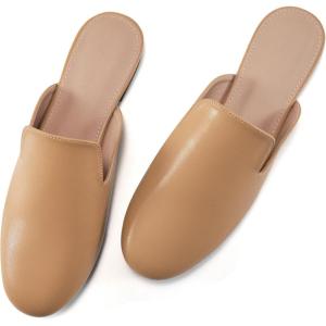 Womens Mules Work Shoes: Comfortable Dress Slip On 2025 Flats for Indoor Outdoor Walking(Brown)