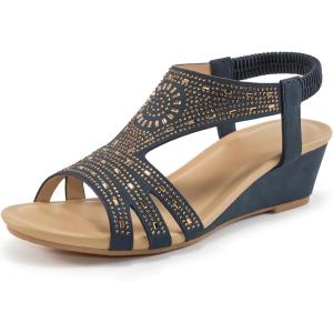 Womens Wedge Sandals Platform – Comfortable Open Toe Wedge Sandals Women Dressy Summer – Fashion Ladies Party Wedges(Blue)