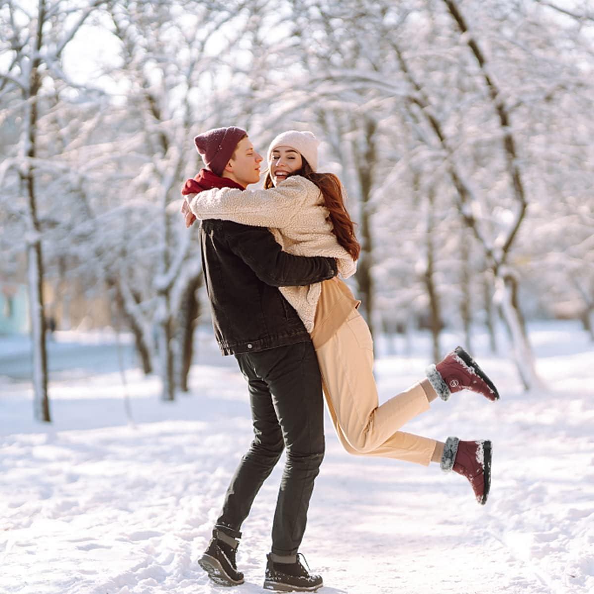 imageWomen Snow Boots Winter Shoes With Hook Loop Comfortable Fur Lined Boots for Women Waterproof Slip On Booties Warm Anti Slip ShoesBrown