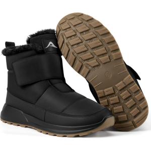 Women Snow Boots Winter: Waterproof Warm Fur Lined Booties Outdoor Walking for Hiking Shopping Travel Indoor for House Home(Black)