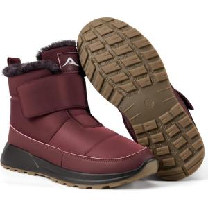 Women Snow Boots Winter: Waterproof Warm Fur Lined Booties Outdoor Walking for Hiking Shopping Travel Indoor for House Home(Red)