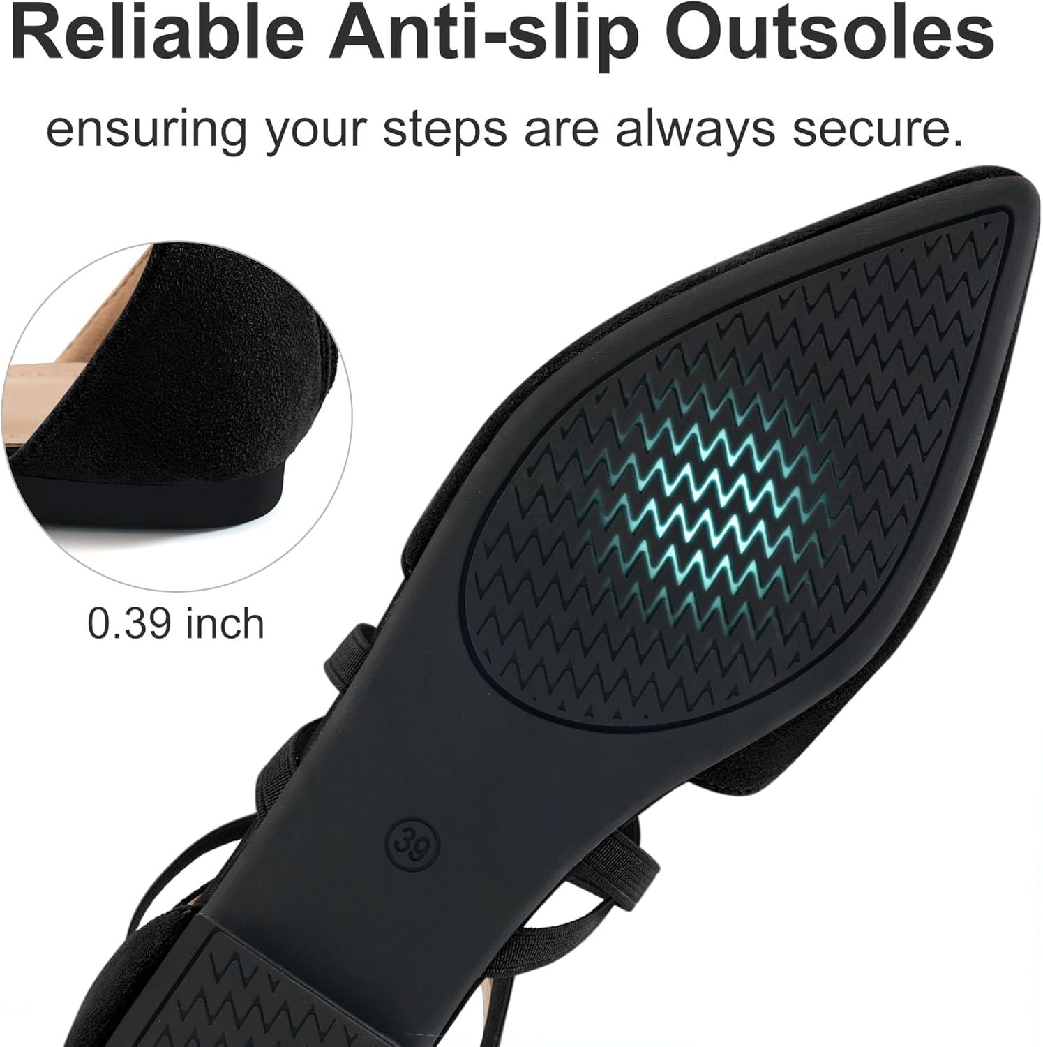 imageWomens Ballet Flats for Wedding Comfortable Dress Work Flat for 2025 Ladies Dressy Zipper Walking ShoesBlacksuede