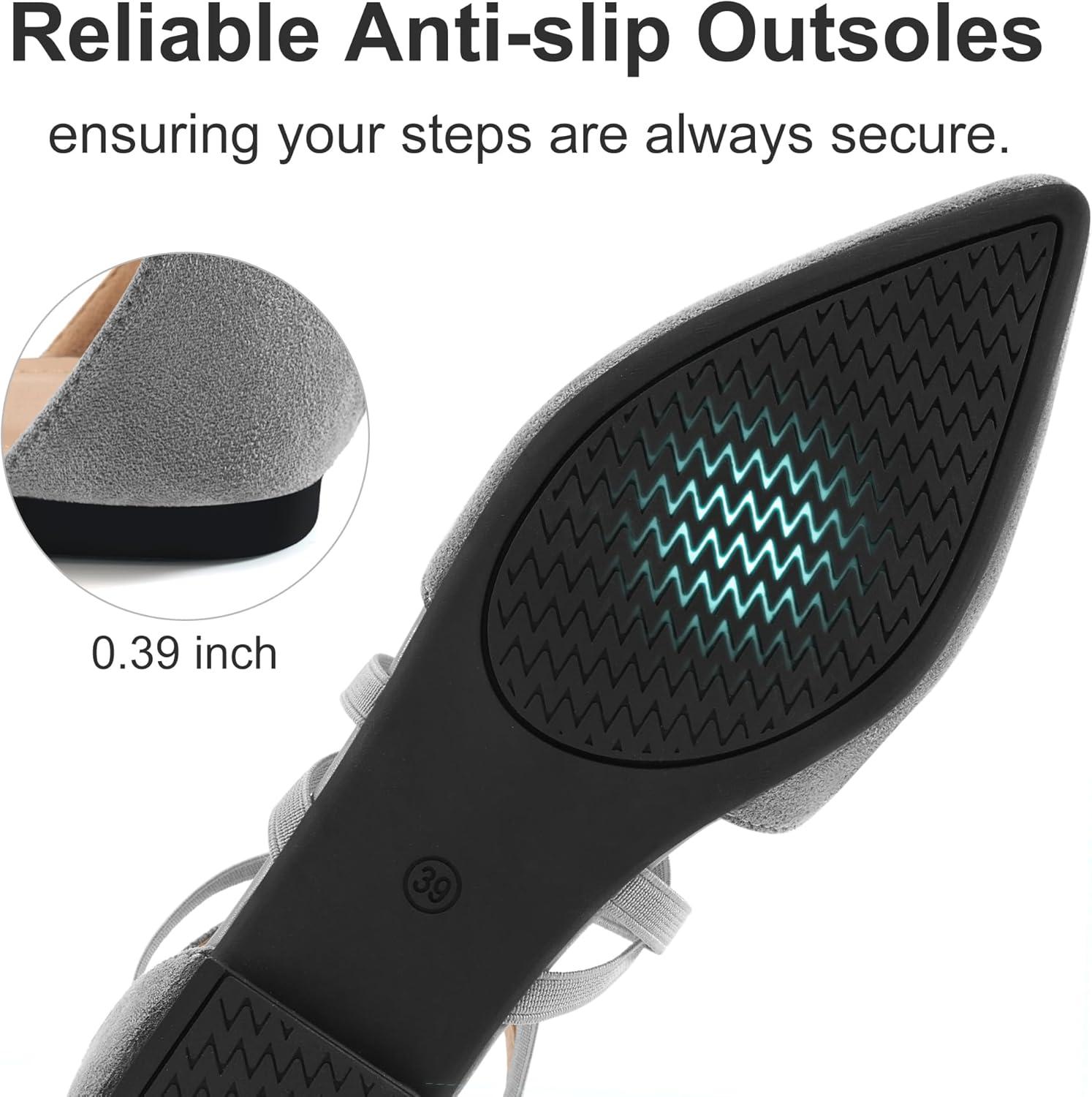 imageWomens Ballet Flats for Wedding Comfortable Dress Work Flat for 2025 Ladies Dressy Zipper Walking ShoesGreysuede