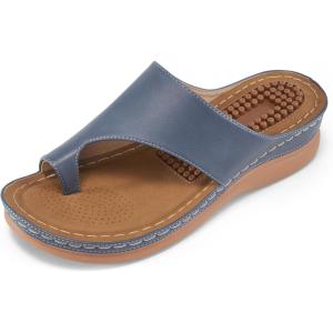 Reimferce Orthopedic Wedge Sandals for Women: Comfortable Dressy Summer Sandals Women Comfortable Casual Walking Wedges Platform(Blue)