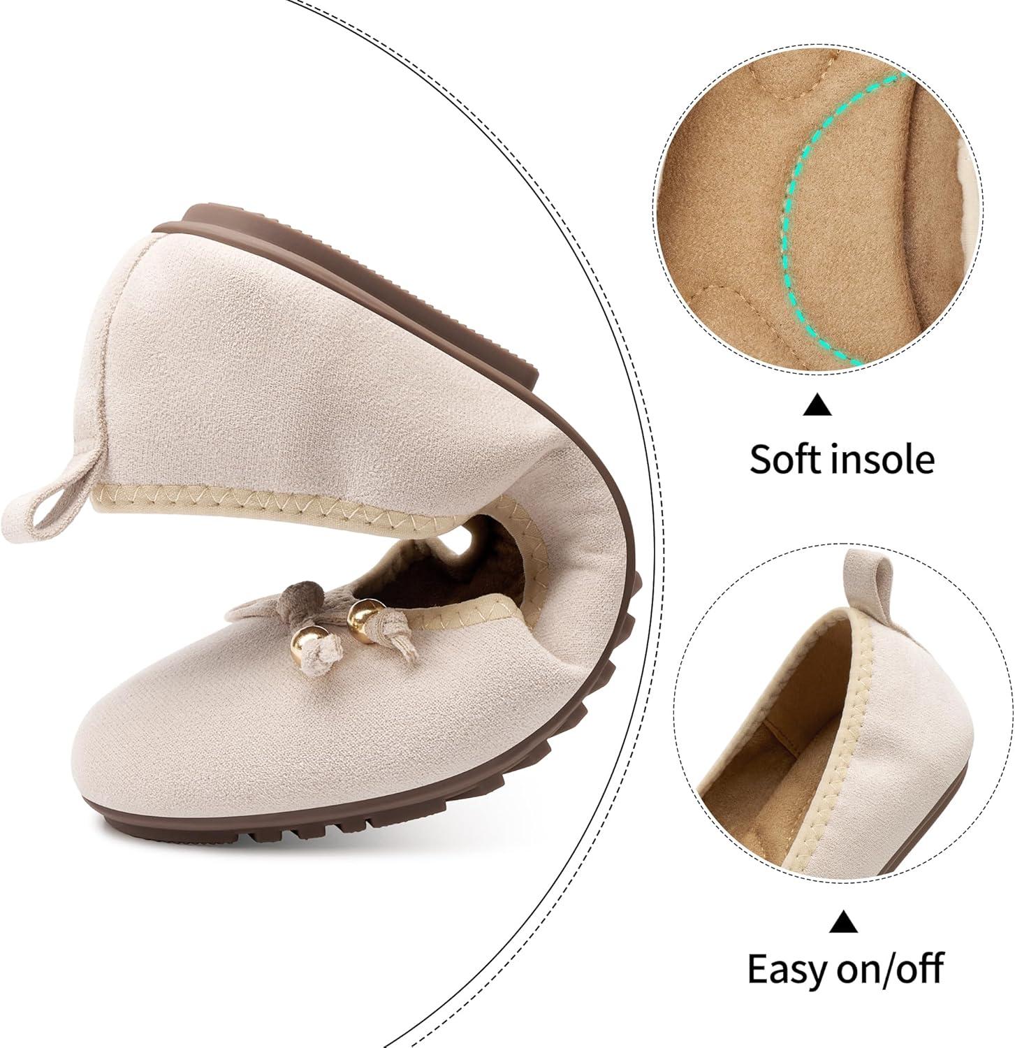 image:imageCasual Womens Ballet Flats SlipOn Design amp Cushioned Comfort for Daily Work Quiet PU Soles amp Round Toe for Confidence in Office Working WomenBeigesuede