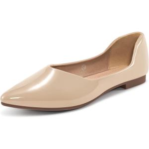 Flats for Women Ballets Shoes: Dressy Comfortable 2025 Leather Flat for Wedding – Ladies Dress Work Walking Shoe(Nude)