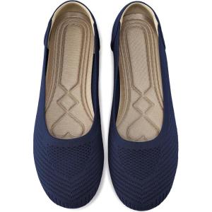 Women Comfortable Casual Flats: Lightweight & Anti-Slip for Outdoor Walking – Soft Insole & Breathable Knit for Confidence – Women 25-45(Blue)