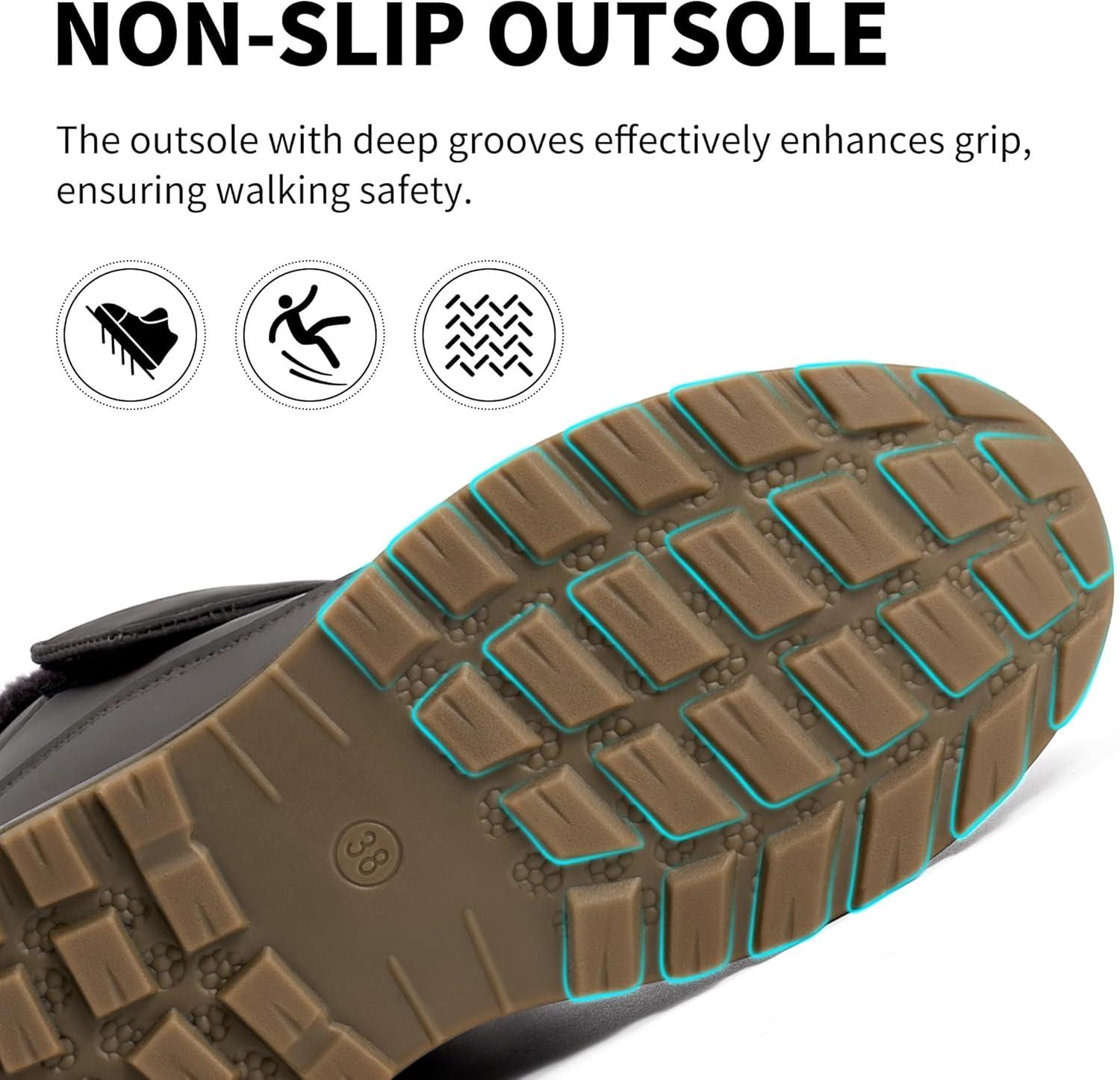 image:imageWomen Snow Boots Winter Waterproof Warm Fur Lined Comfortable Booties for Outdoor WalkingGrey
