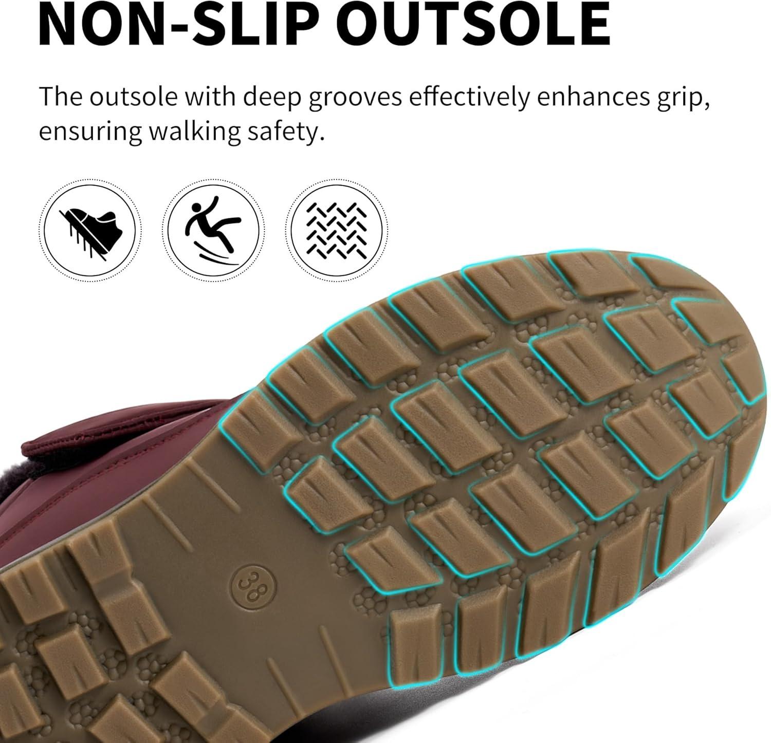 image:imageWomen Snow Boots Winter Waterproof Warm Fur Lined Comfortable Booties for Outdoor WalkingRed
