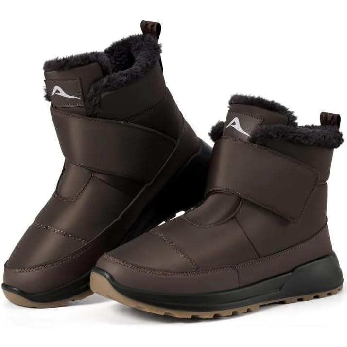 image:imageWomen Snow Boots Winter Waterproof Warm Fur Lined Comfortable Booties for Outdoor WalkingBrown