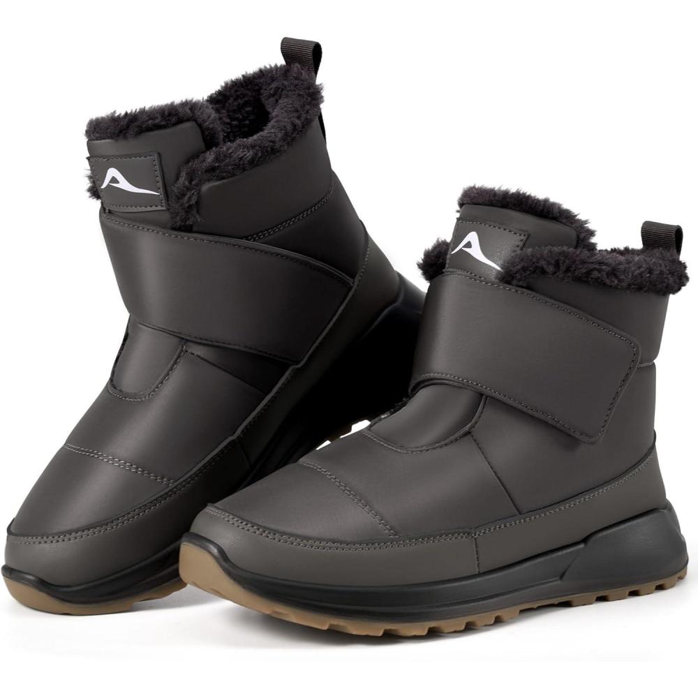 image:imageWomen Snow Boots Winter Waterproof Warm Fur Lined Comfortable Booties for Outdoor WalkingGrey