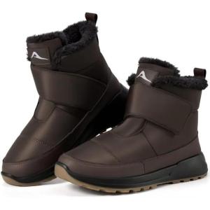 Women Snow Boots Winter: Waterproof Warm Fur Lined Comfortable Booties for Outdoor Walking(Brown)
