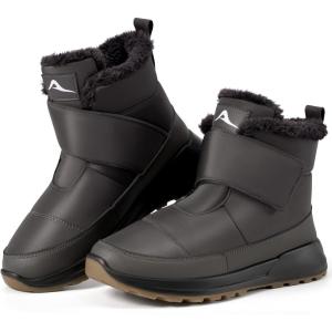 Women Snow Boots Winter: Waterproof Warm Fur Lined Comfortable Booties for Outdoor Walking(Grey)